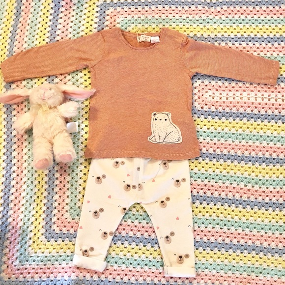 🐻 Zara mini 9-12 months adorable bear outfit set - Picture 2 of 7